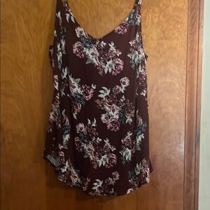 Floral Brown Sleeveless Top